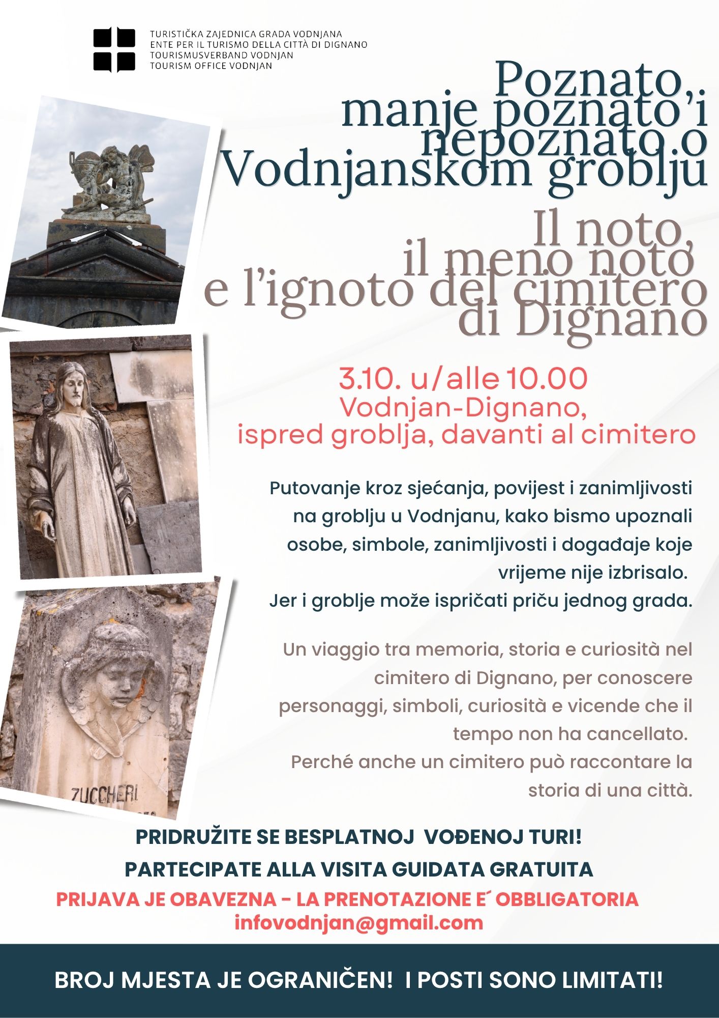 Poznato, manje poznato i nepoznato o Vodnjanskom groblju - vođena tura